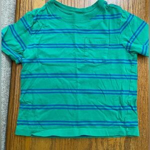 Hanna Andersson Green and Blue Striped Short Sleeve Tee